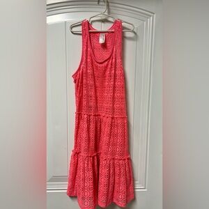 Girls Cat & Jack Crochet Swimsuit Cover up dress. Girls size XL (14-16)